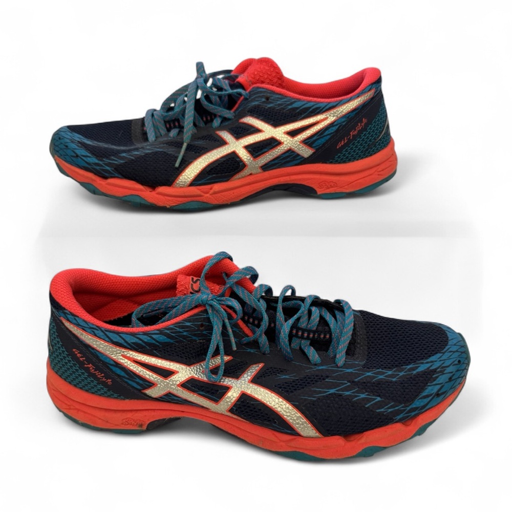 ASICS Women's Gel Fujitrabuco 5 Athletic Running Shoe, Navy/Coral, Size 11 - Picture 4 of 9
